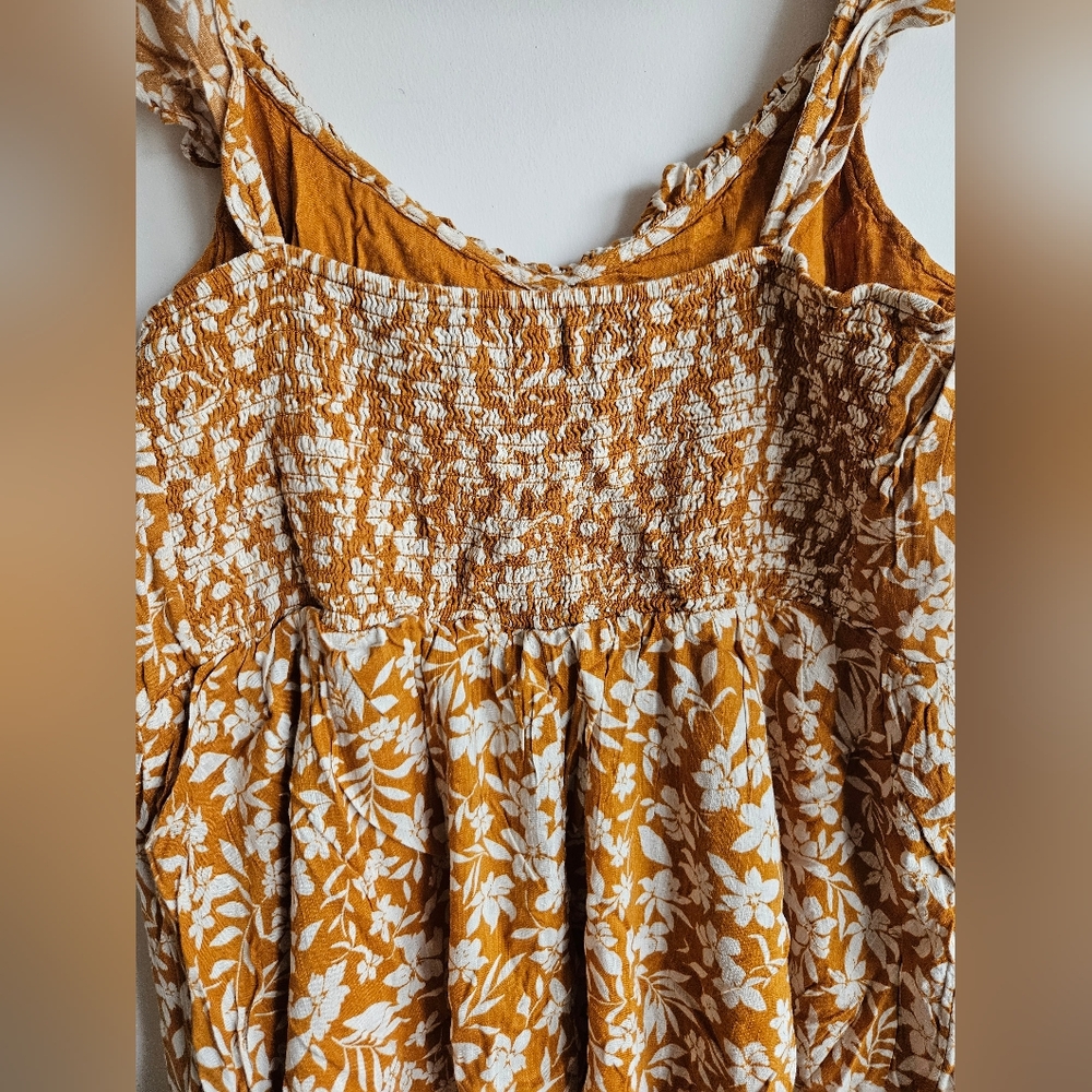 Old Navy |  Floral Dress in Mustard and White - Picture 3 of 5
